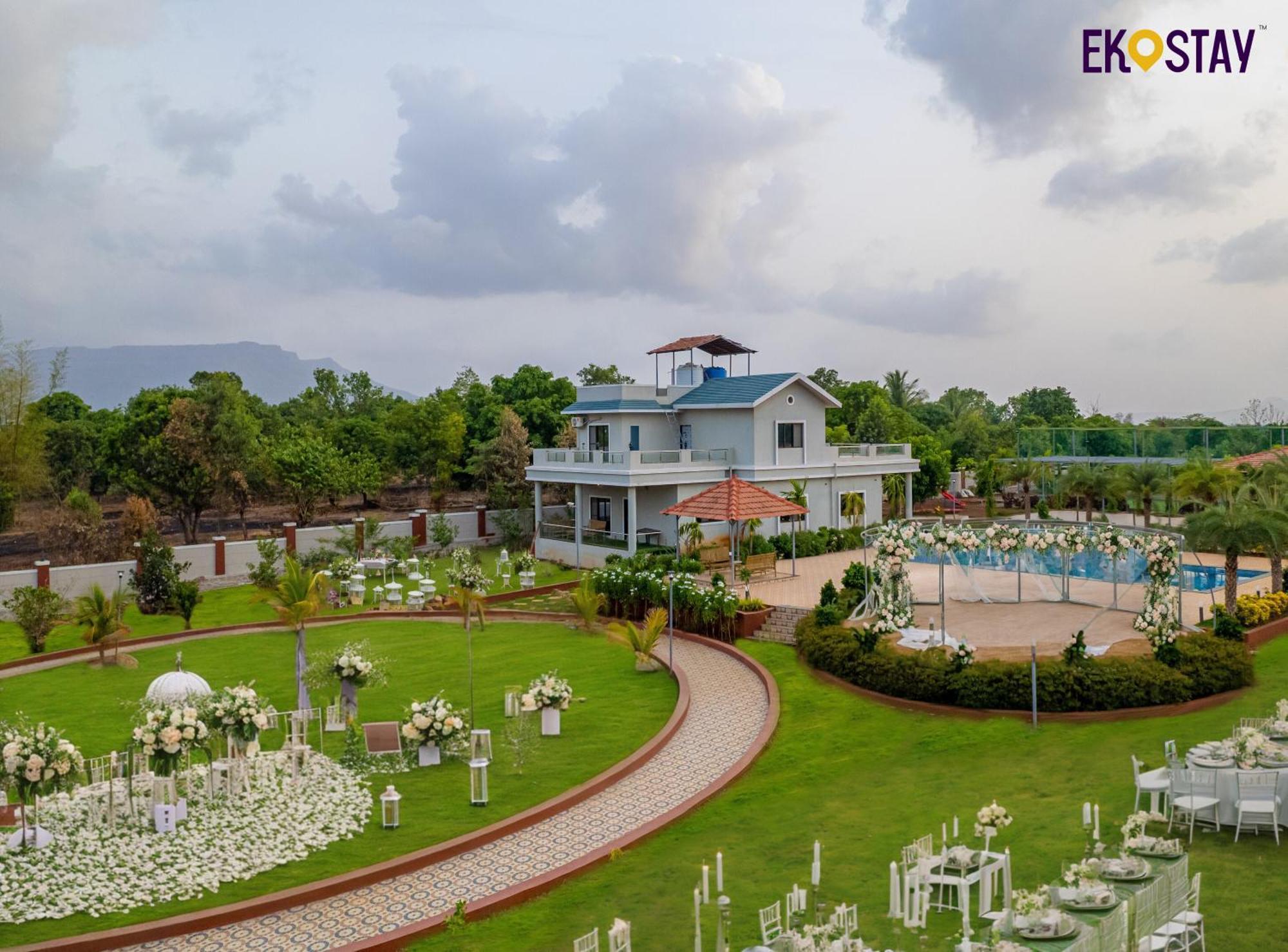 Ekostay Gold Palm Estate I Cricket Turf I Rain Dance I 2 Acre Property Karjat Extérieur photo